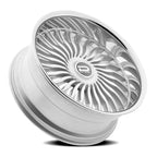 Dazz Snatch 24X10 +0 Gloss Silver W/ Brushed / Chrome Stainless Steel Lip