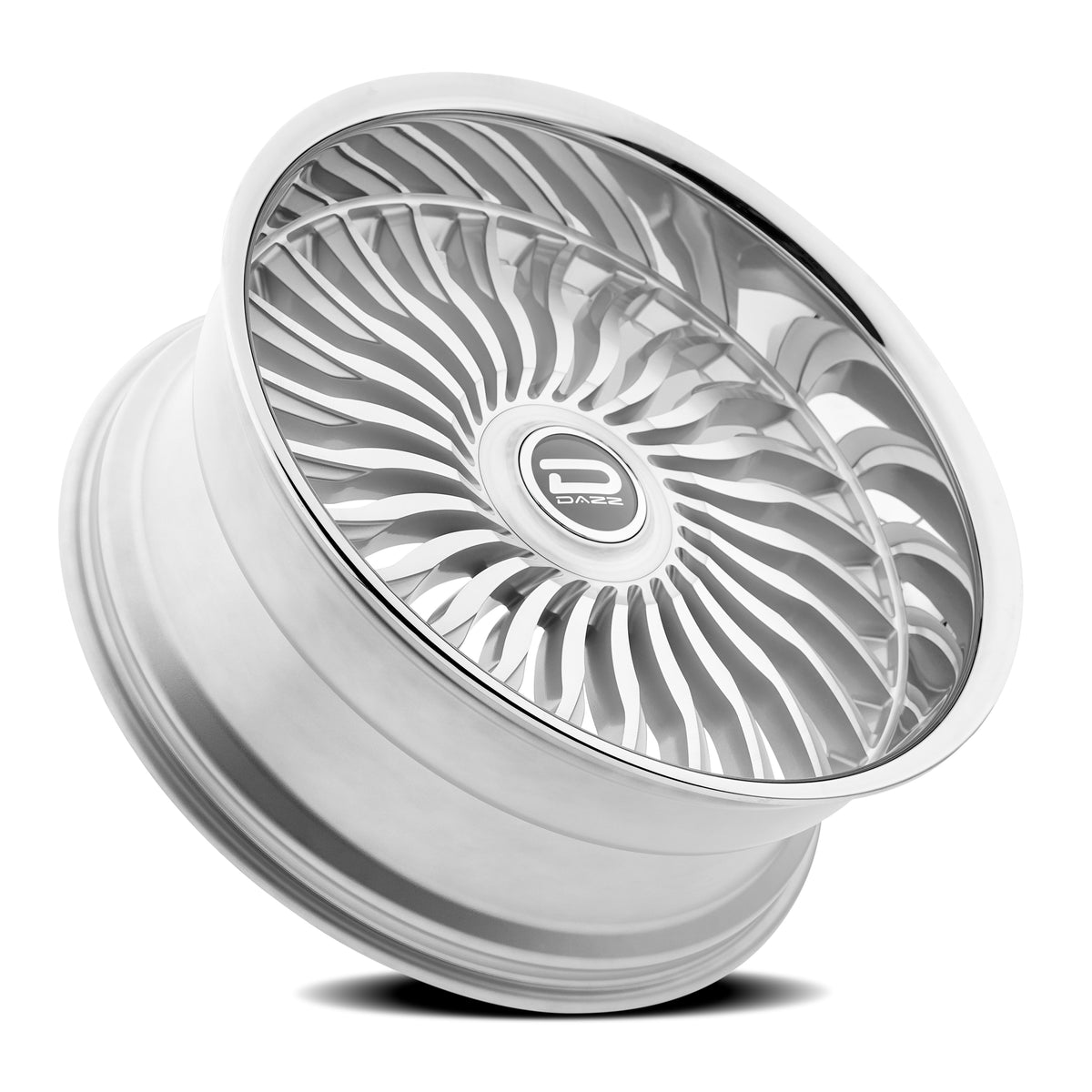 Dazz Snatch 24X10 +0 Gloss Silver W/ Brushed / Chrome Stainless Steel Lip