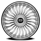 Dazz Snatch 24X10 +0 Gloss Silver W/ Brushed / Chrome Stainless Steel Lip