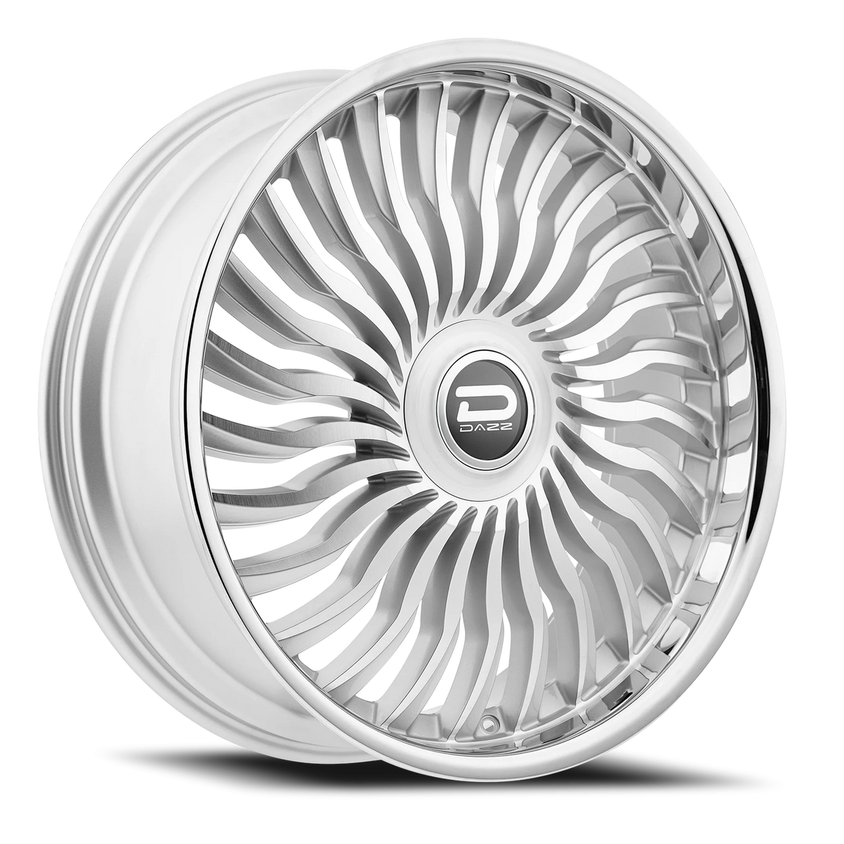 Dazz Snatch 24X9 +0 Gloss Silver W/ Brushed / Chrome Stainless Steel Lip