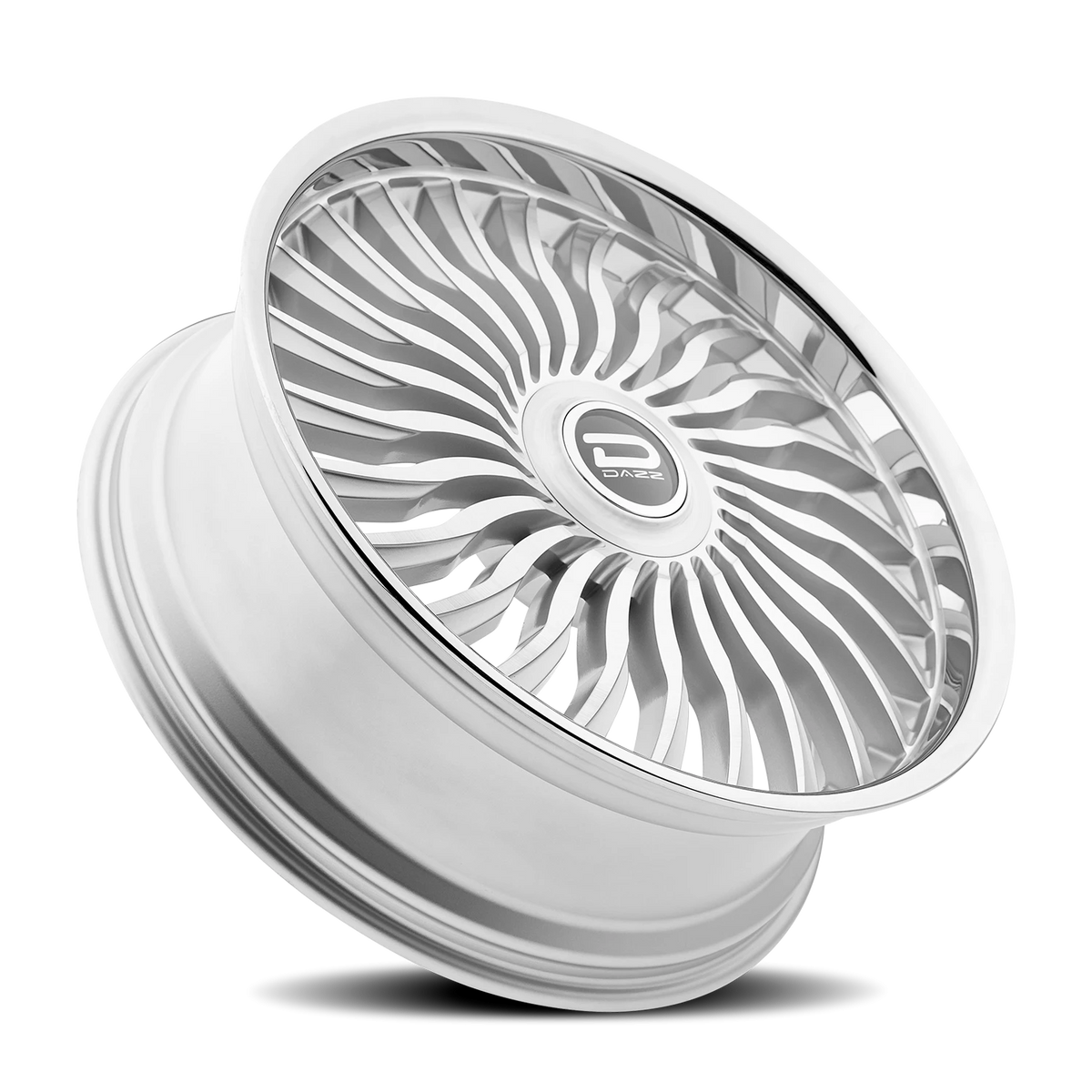 Dazz Snatch 24X9 +0 Gloss Silver W/ Brushed / Chrome Stainless Steel Lip