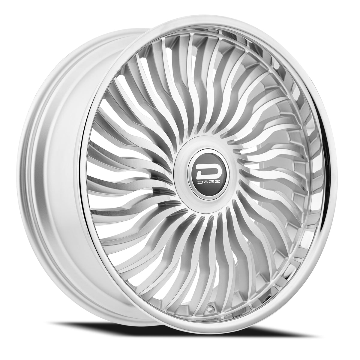 Dazz Snatch 24X9 +0 Gloss Silver W/ Brushed / Chrome Stainless Steel Lip