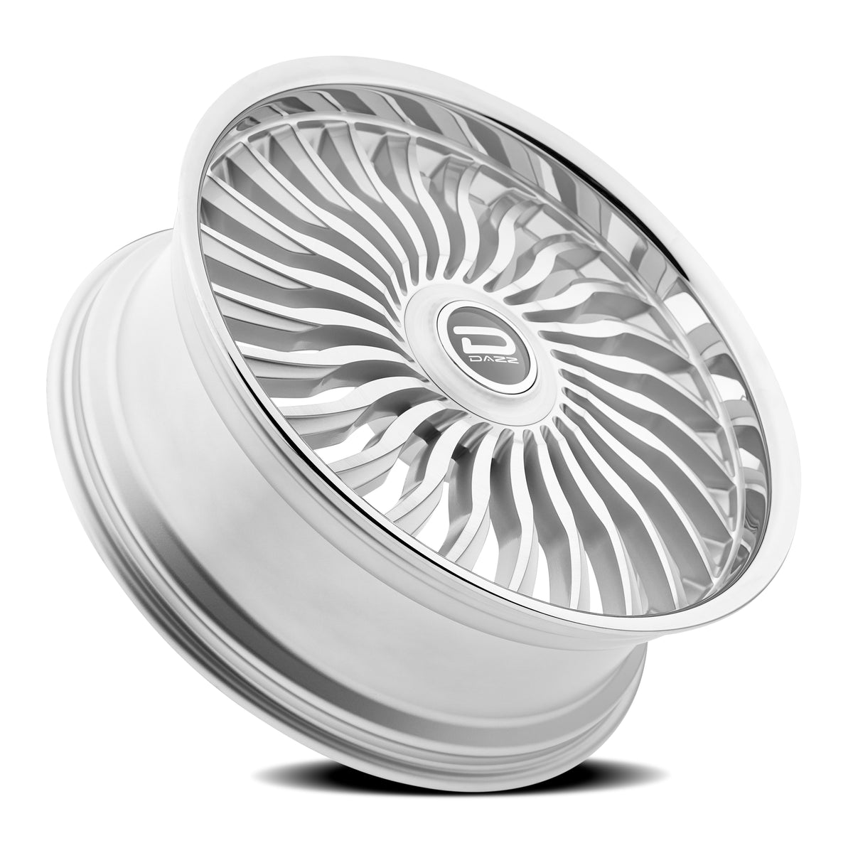 Dazz Snatch 24X9 +0 Gloss Silver W/ Brushed / Chrome Stainless Steel Lip