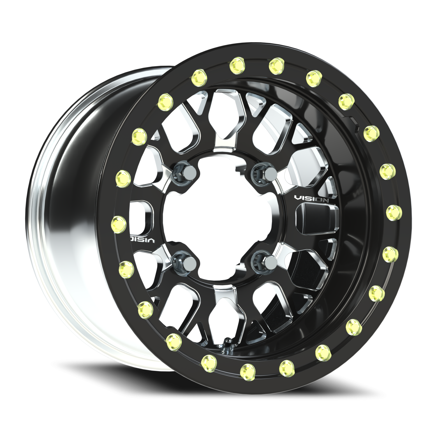 Vision ATV 346 15X10 +0 Gloss Black Milled Spoke