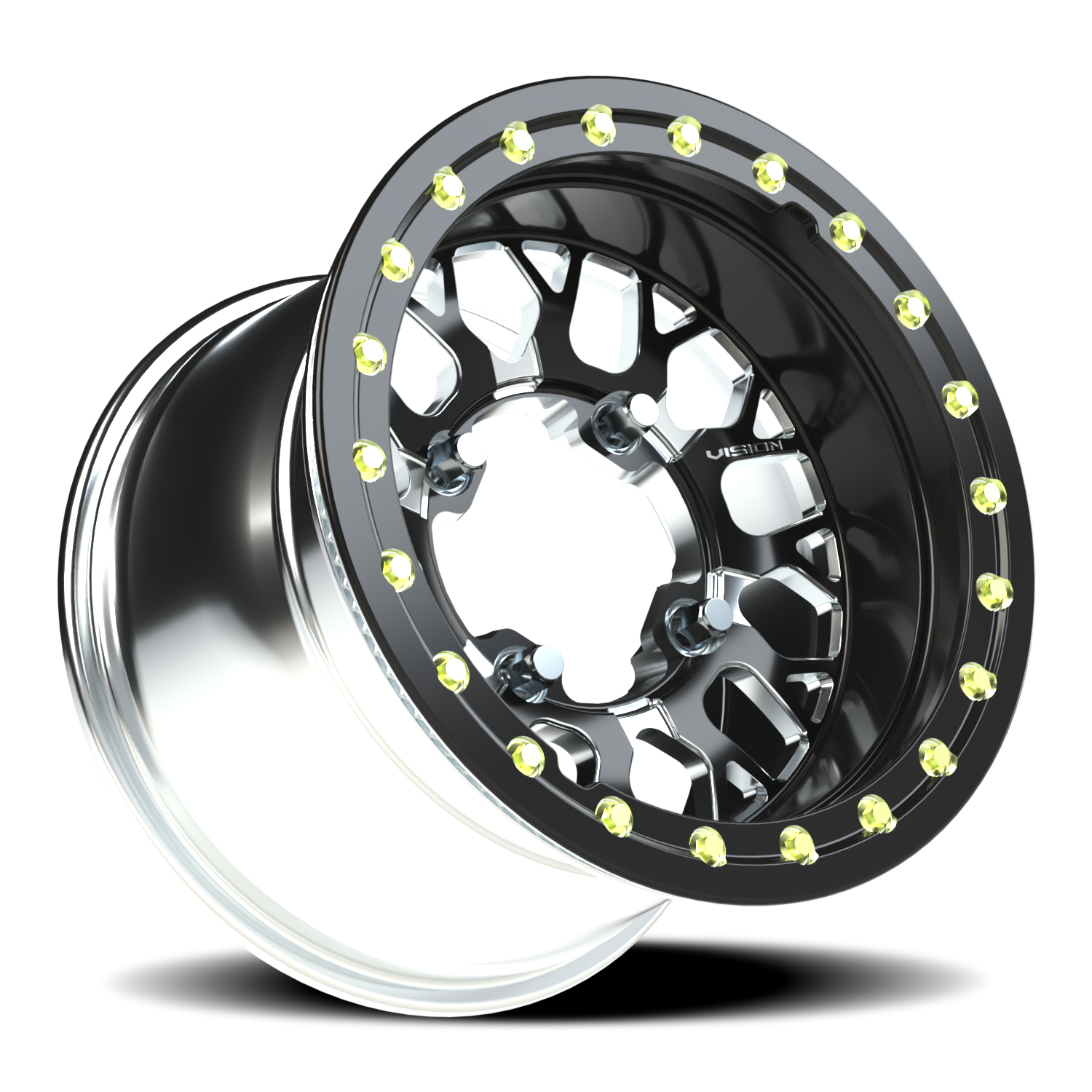 Vision ATV 346 15X6 +50.6 Gloss Black Milled Spoke