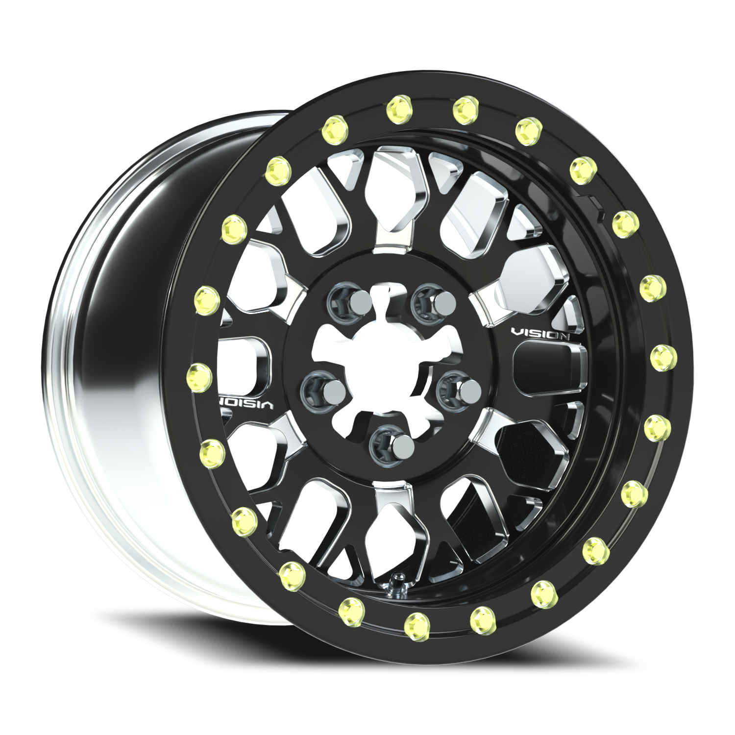 Vision ATV 346 15X10 +25 Gloss Black Milled Spoke
