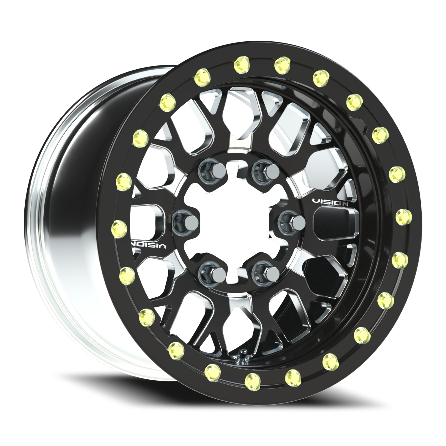 Vision ATV 346 15X10 +25 Gloss Black Milled Spoke