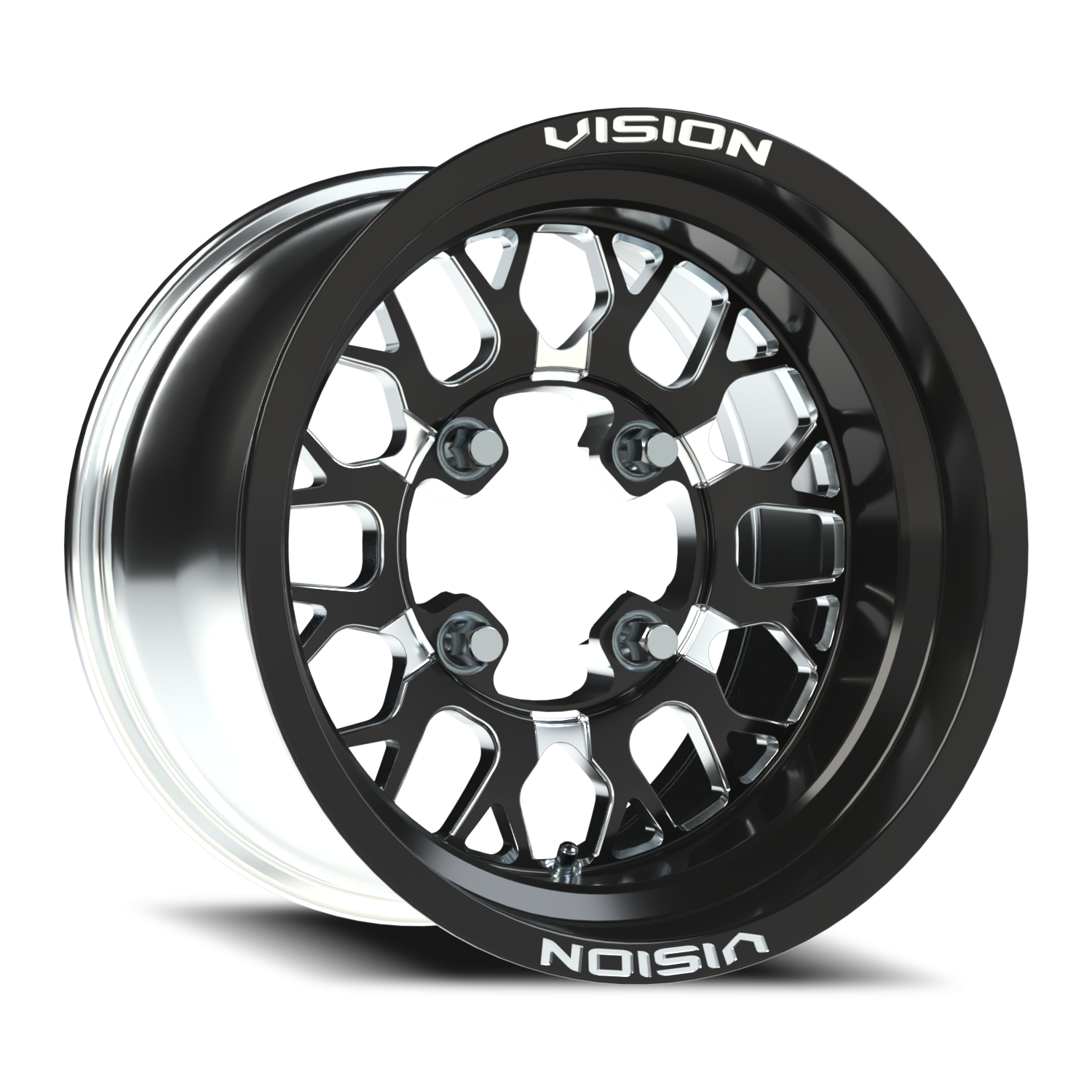 Vision ATV 346 15X7 +38 Gloss Black Milled Spoke