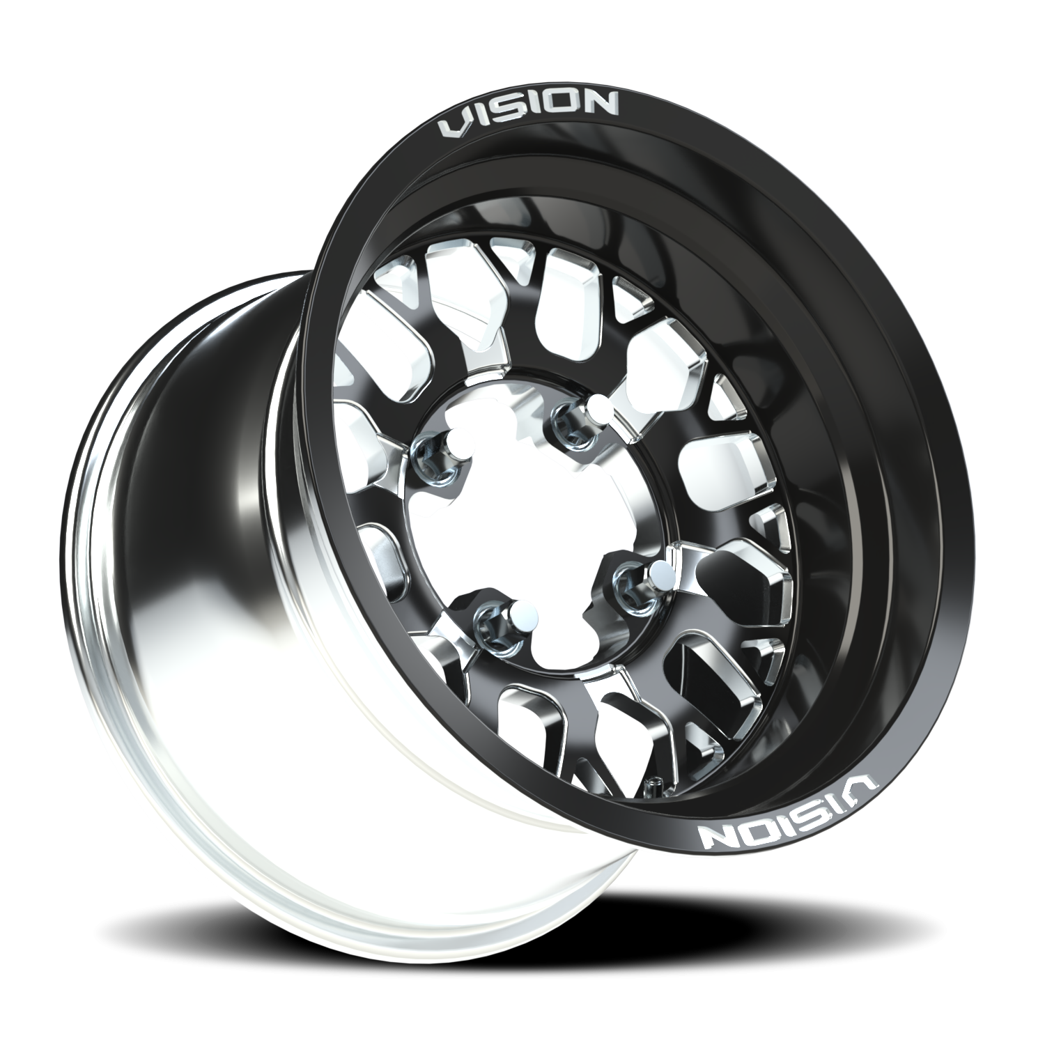 Vision ATV 346 15X10 +0 Gloss Black Milled Spoke