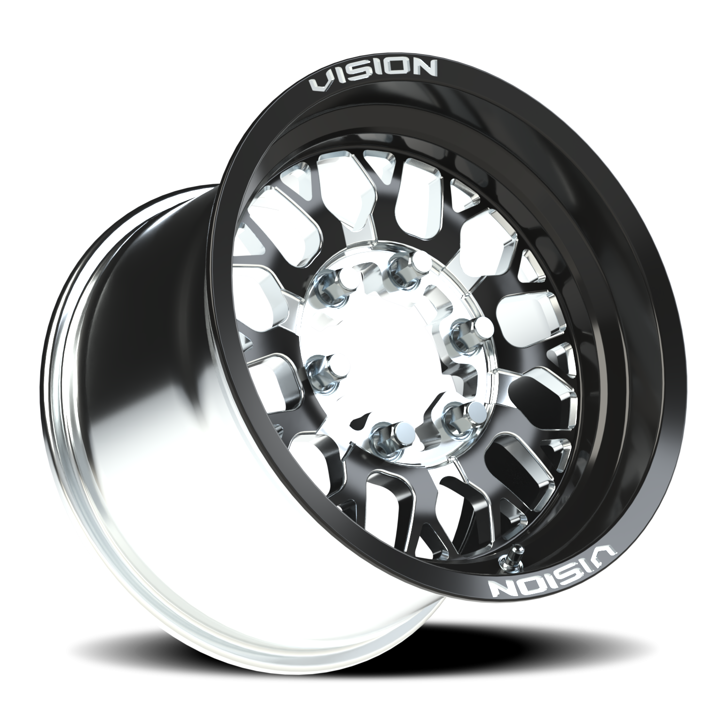 Vision ATV 346 15X10 +25 Gloss Black Milled Spoke