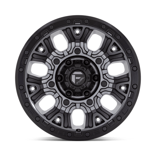 Fuel 1Pc D825 Traction 20X9 +1 Matte Gunmetal W/ Black Ring
