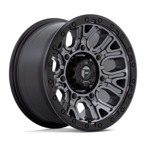 Fuel 1Pc D825 Traction 17X9 +1 Matte Gunmetal W/ Black Ring