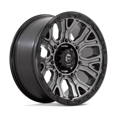 Fuel 1Pc D825 Traction 20X9 +1 Matte Gunmetal W/ Black Ring