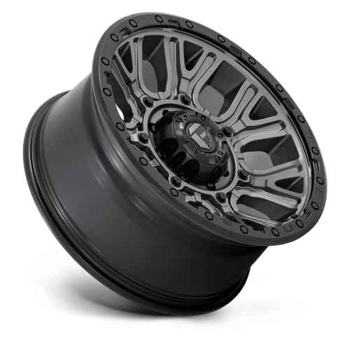Fuel 1Pc D825 Traction 20X9 +1 Matte Gunmetal W/ Black Ring