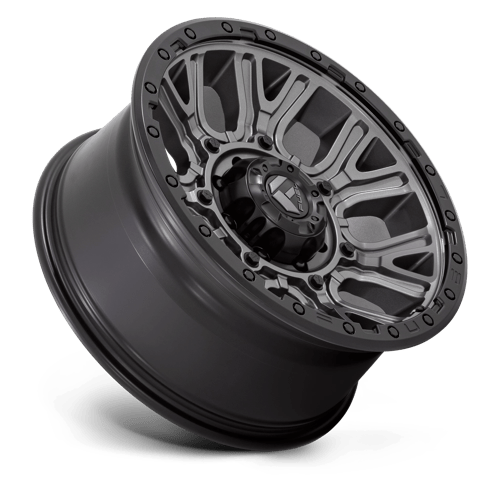 Fuel 1Pc D825 Traction 20X9 +1 Matte Gunmetal W/ Black Ring