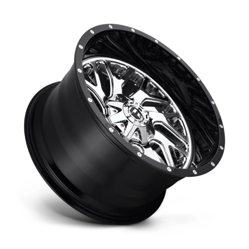 Fuel 2Pc D211 Triton 20X12 -44 Chrome Plated Gloss Black Lip