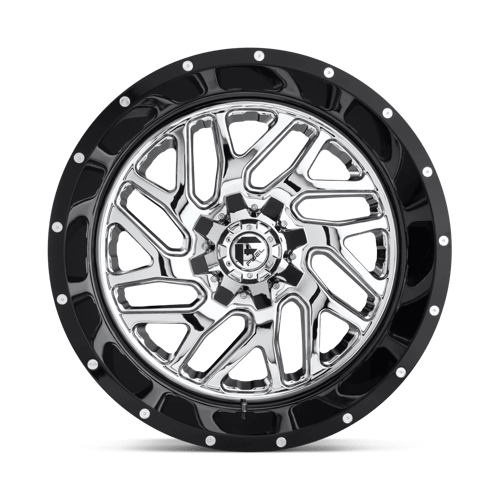 Fuel 2Pc D211 Triton 20X12 -44 Chrome Plated Gloss Black Lip