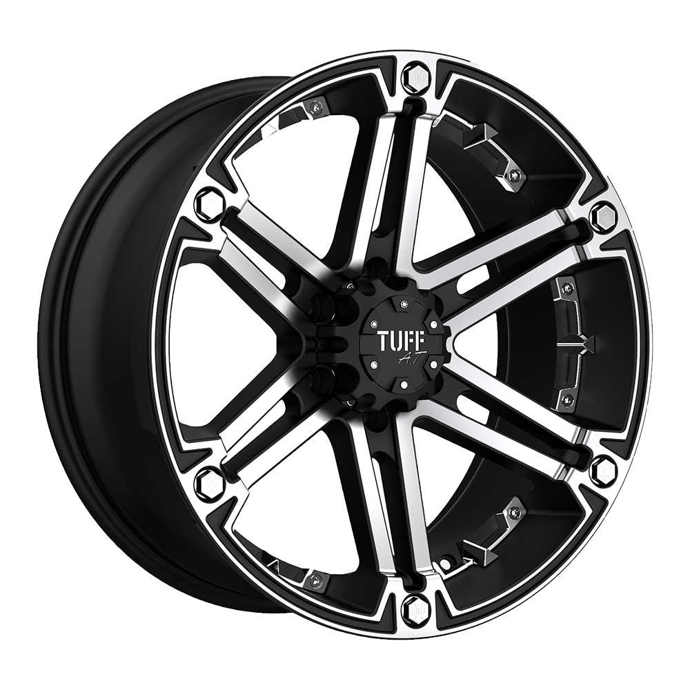 Tuff T01 17X8 +20 Flat Black W/ Machined Face