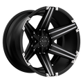 Tuff T12 20X12 -45 Satin Black W/ Milled Spokes