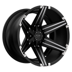 Tuff T12 20X12 -45 Satin Black W/ Milled Spokes