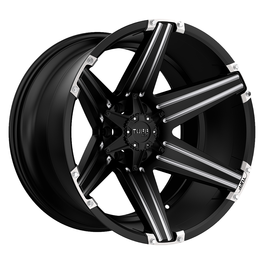 Tuff T12 20X12 -45 Satin Black W/ Milled Spokes