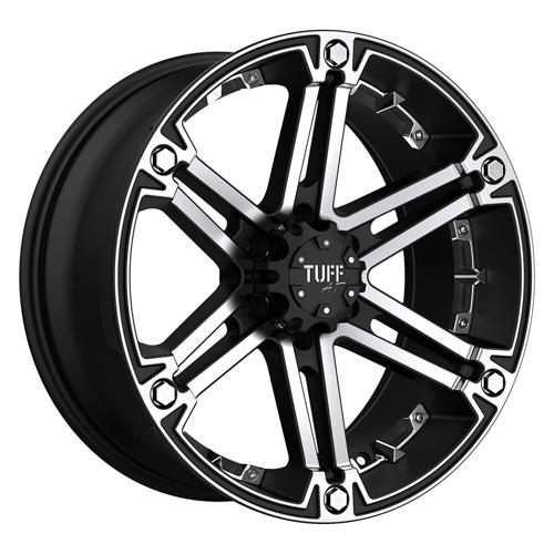 Tuff T01 20X9 -13 Flat Black W Machface & Chrins