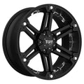 Tuff T01 17X8 +20 Flat Black W/ Chrome Inserts