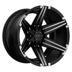 Tuff T12 22X10 -25 Satin Black W/ Milled Spokes