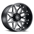 Tuff T3B 22X12 -45 Gloss Black W/ Milled Spokes