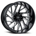 Tuff T4B 24X14 -72 Gloss Black W/ Milled Spokes