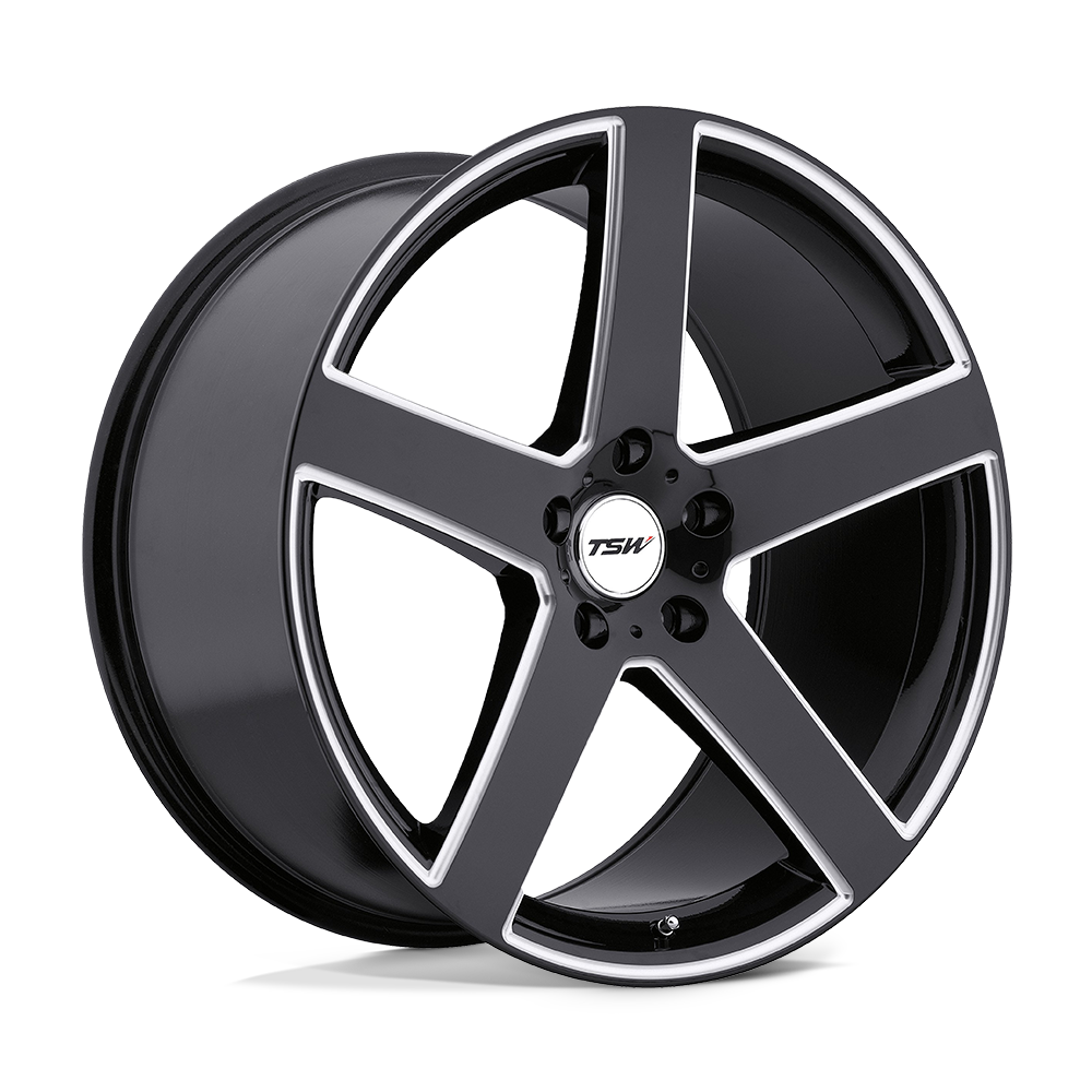Tsw Rivage 20X10 +54 Gloss Black W/ Milled Spoke