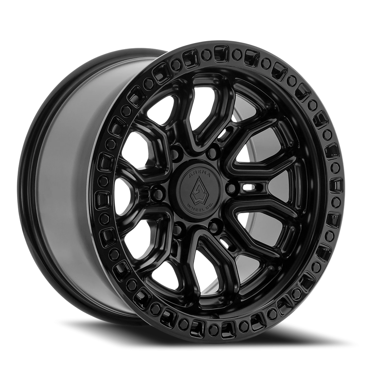 Arena Terra 17X9 +0 Satin Black W/ Gloss Black Lip