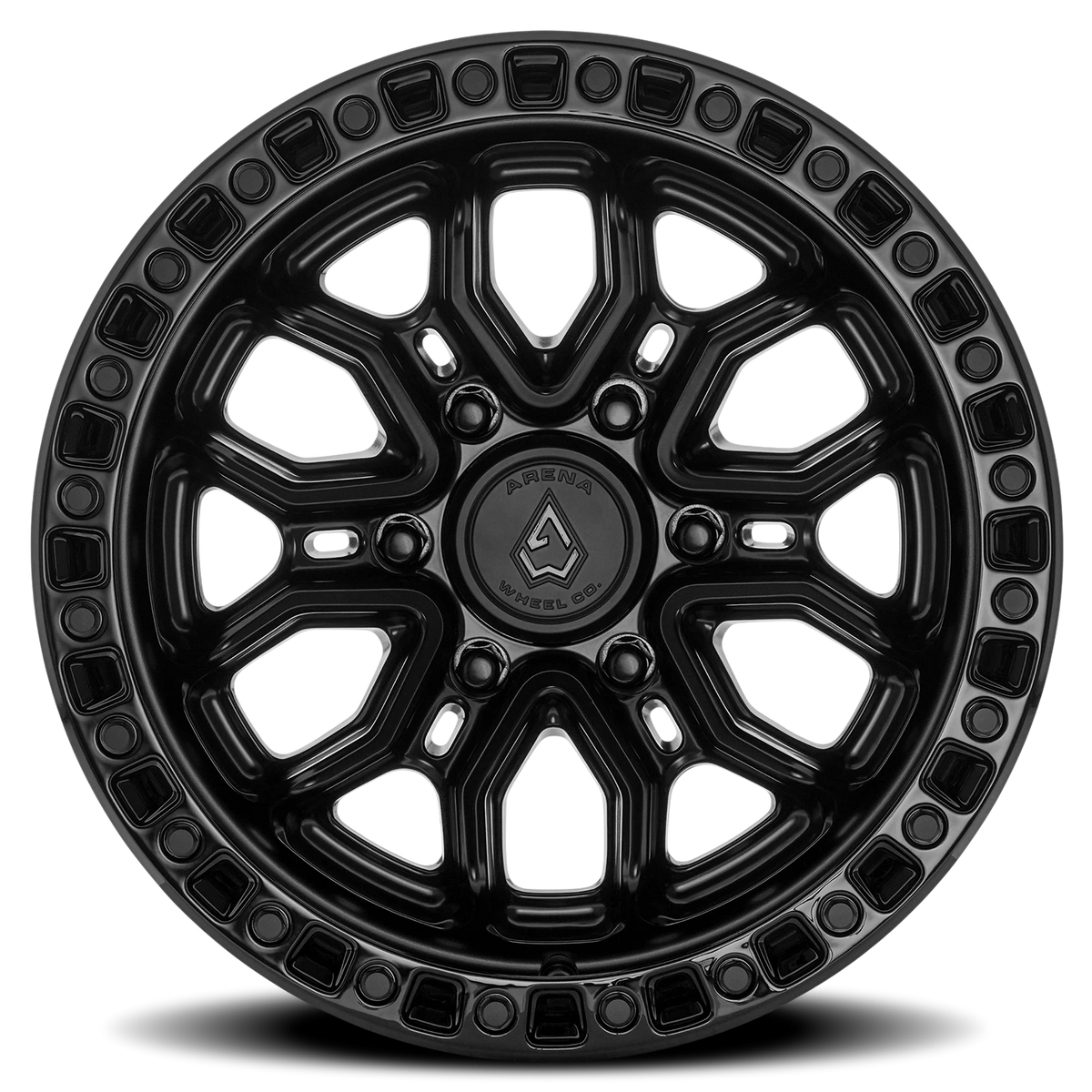 Arena Terra 17X9 +0 Satin Black W/ Gloss Black Lip