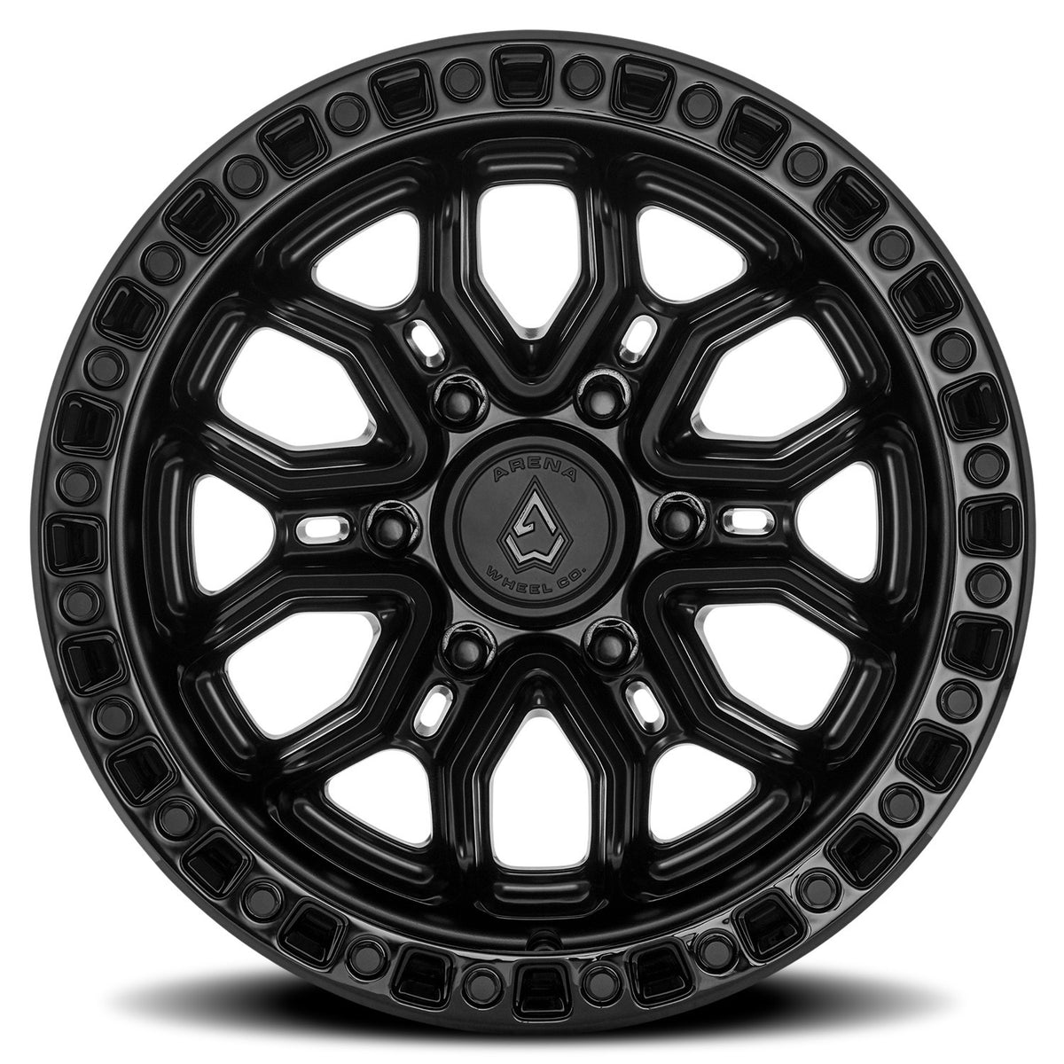 Arena Terra 17X9 +0 Satin Black W/ Gloss Black Lip