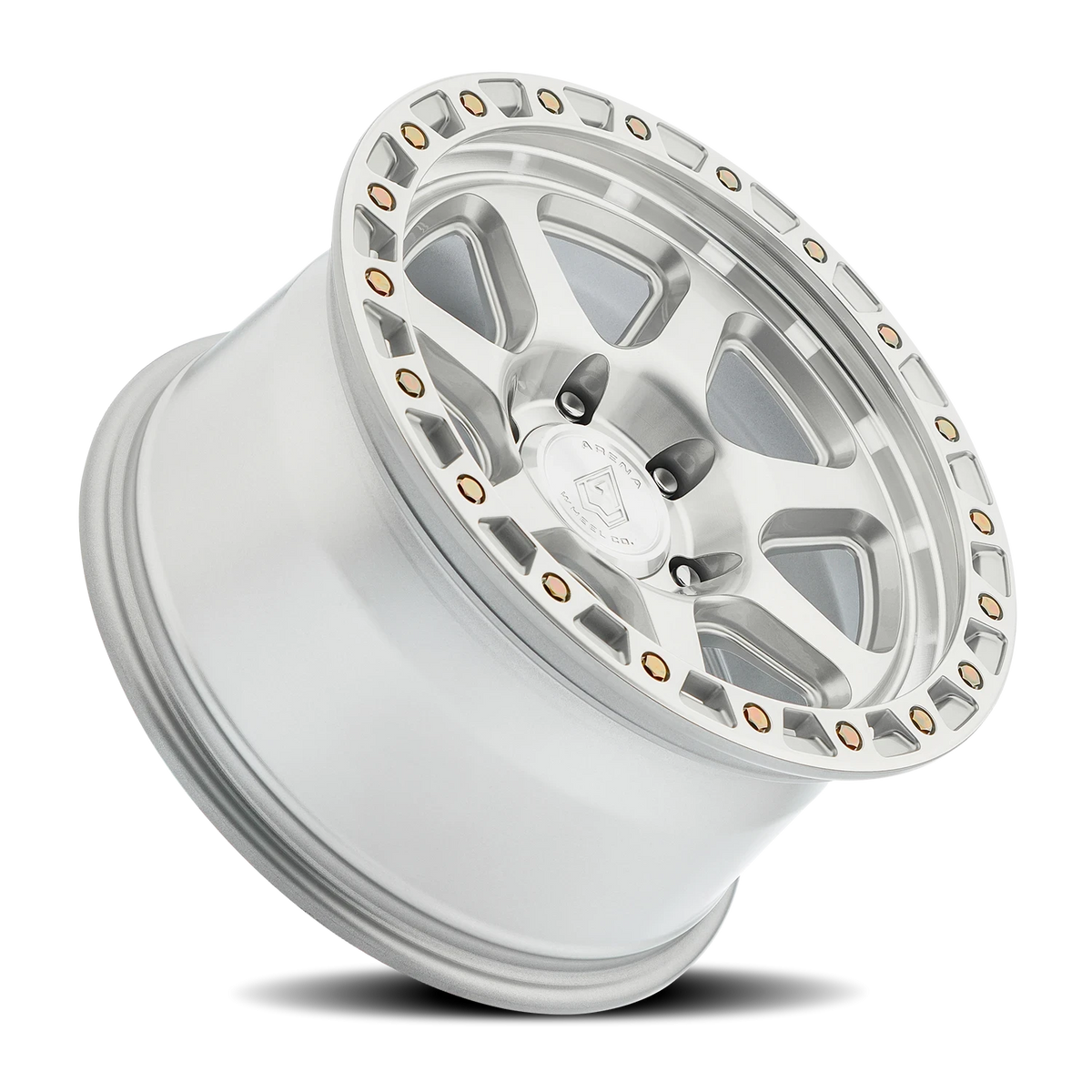 Arena Throttle 17X9 -12 Gloss Silver Machined