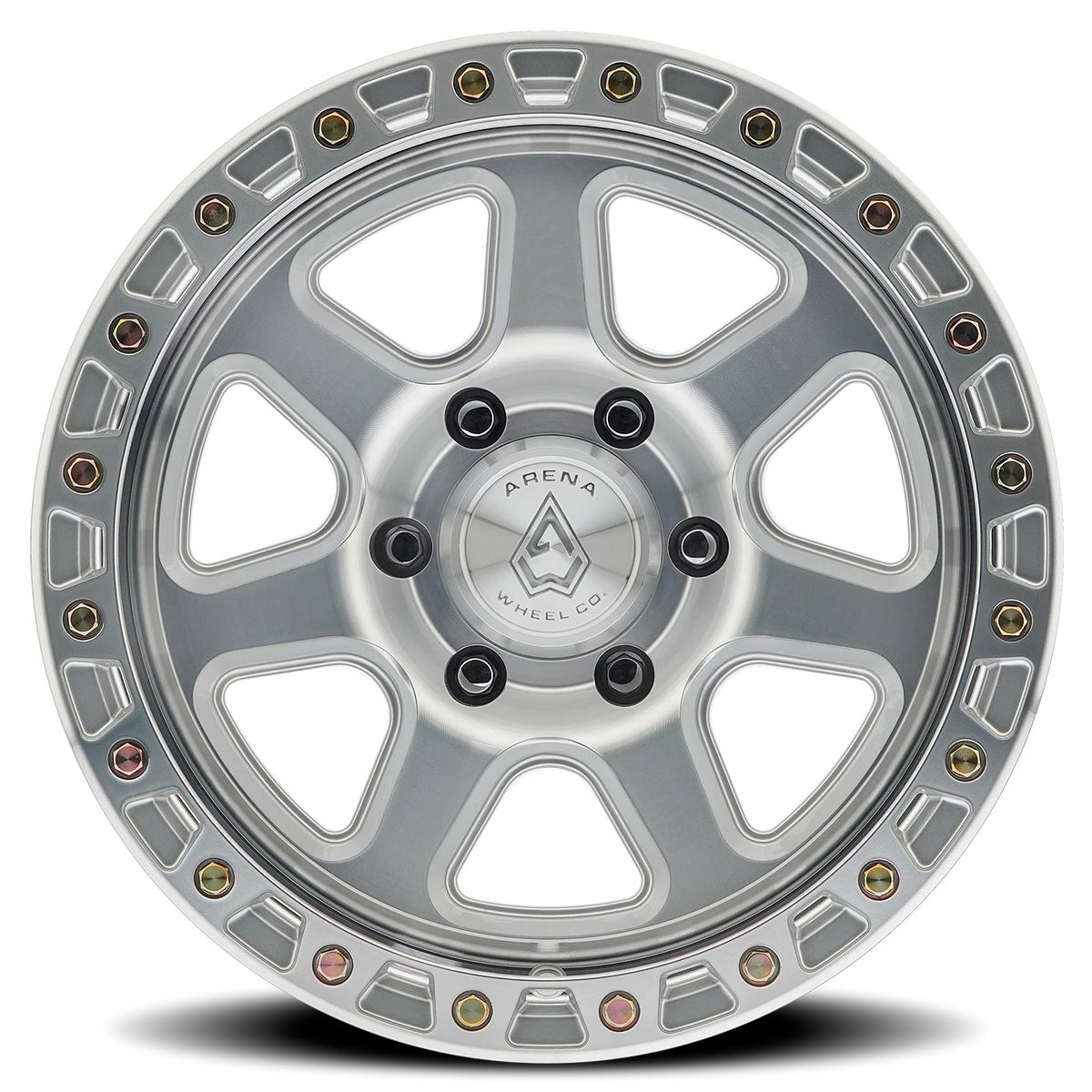 Arena Throttle 17X9 -12 Gloss Silver Machined