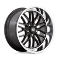 Us Mag 1Pc U138 Santa Cruz 22X9 +15 Gloss Black W/ Diamond Cut Lip