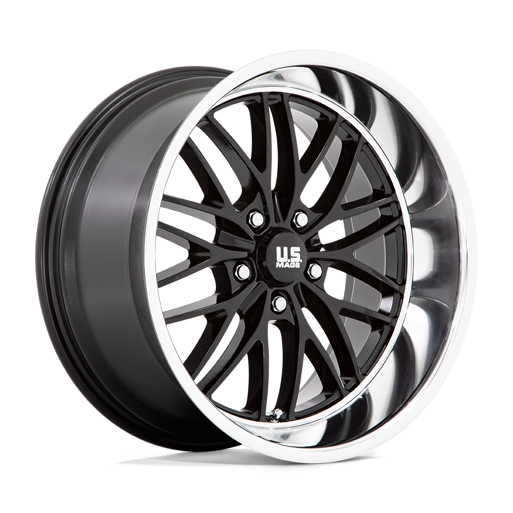 Us Mag 1Pc U138 Santa Cruz 20X8.5 +6 Gloss Black W/ Diamond Cut Lip