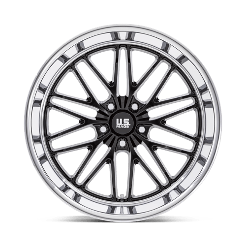Us Mag 1Pc U138 Santa Cruz 22X10.5 +0 Gloss Black W/ Diamond Cut Lip