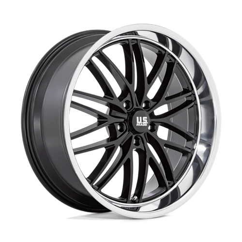 Us Mag 1Pc U138 Santa Cruz 22X9 +15 Gloss Black W/ Diamond Cut Lip
