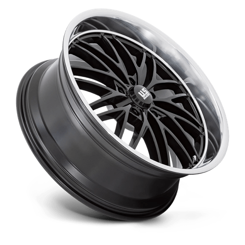 Us Mag 1Pc U138 Santa Cruz 22X9 +15 Gloss Black W/ Diamond Cut Lip