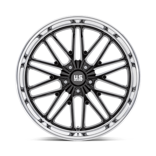 Us Mag 1Pc U138 Santa Cruz 22X9 +15 Gloss Black W/ Diamond Cut Lip