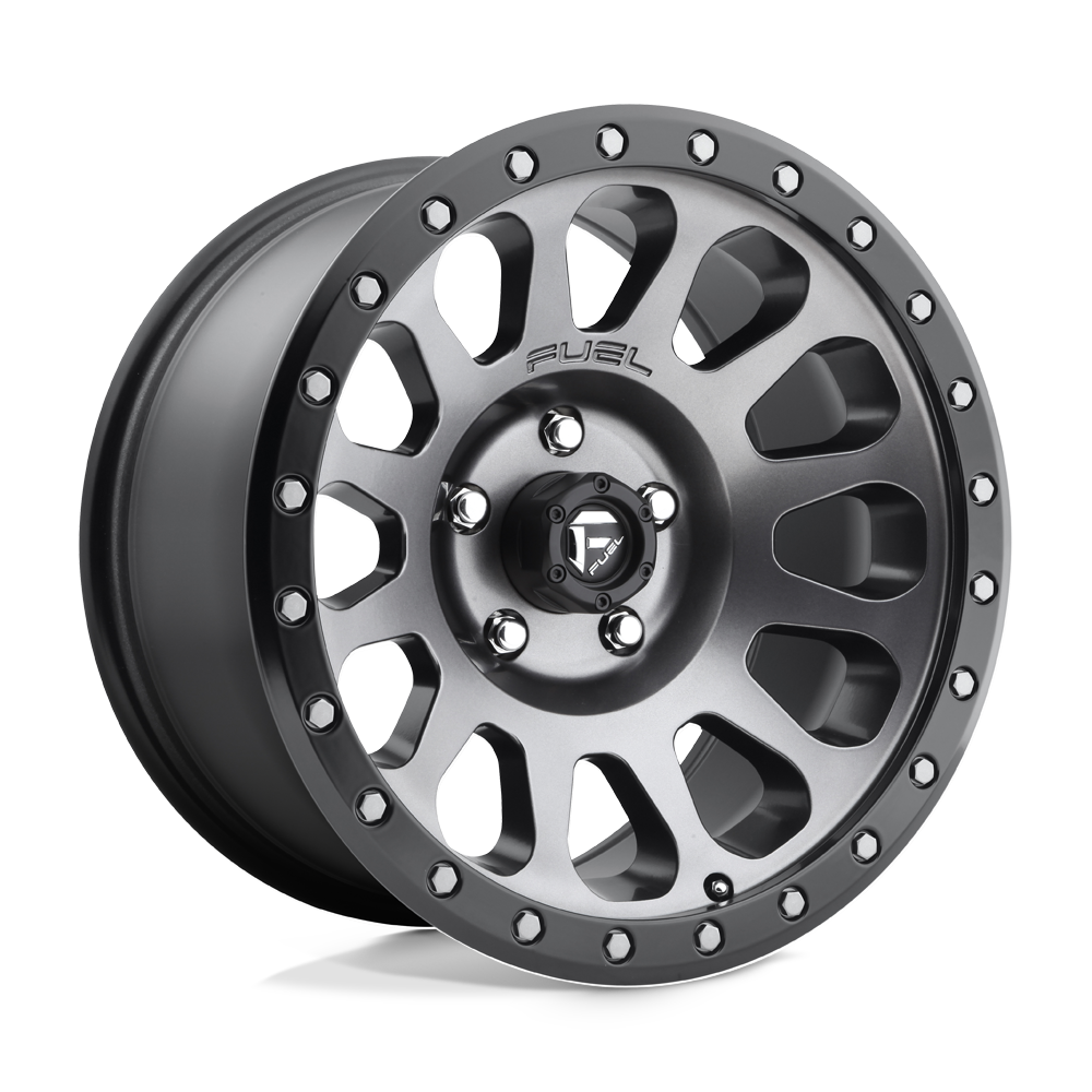 Fuel 1Pc D601 Vector 18X9 +1 Matte Gunmetal Black Bead Ring
