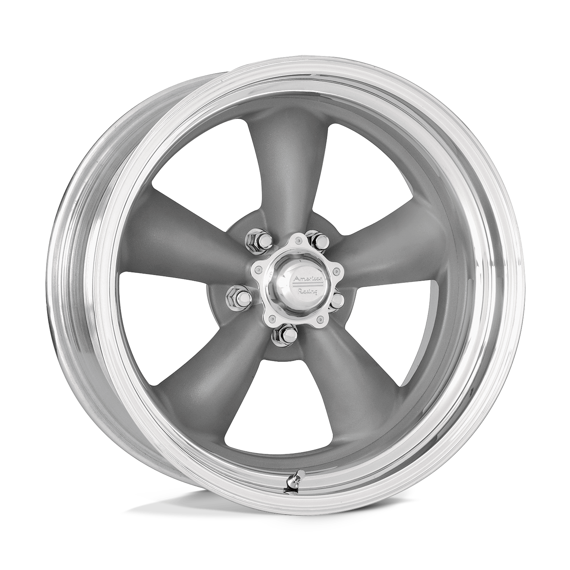 American Racing Vintage Vn205 Classic Torq Thrust Ii 15X14 -13 Torq Thrust Gray W/ Polish Lip