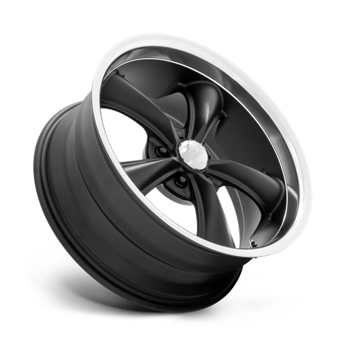 American Racing Vintage Vn338 Boss Tt 18X9.5 -4 Textured Black Diamond Cut Lip