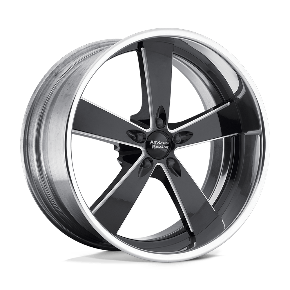 American Racing Vintage Vn472 Burnout 20X8.5 -13 Black Milled W/ Polish Barrel