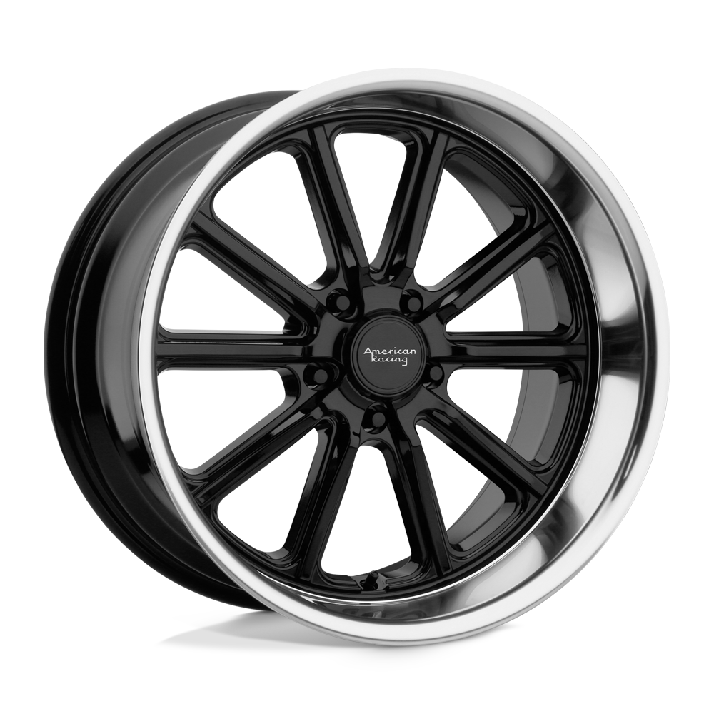 American Racing Vintage Vn507 Rodder 20X9.5 -18 Gloss Black W/ Diamond Cut Lip