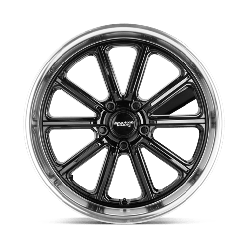 American Racing Vintage Vn507 Rodder 20X9.5 -18 Gloss Black W/ Diamond Cut Lip