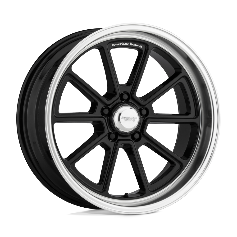 American Racing Vintage Vn510 Draft 18X10 +12 Gloss Black W/ Diamond Cut Lip