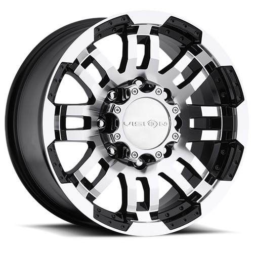 Vision Off-Road Warrior 6 17X8.5 +18 Gloss Black Machined Face